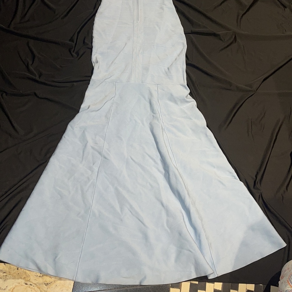 New Marciano With Love BANDAGE Long Gown Baby Blue Bodycon M - Picture 10 of 15